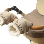 Рукавички-Муфта на коляску Ok Style Сніжинка Бежевий блискучий №6