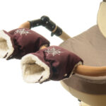 Рукавички-Муфта на коляску Ok Style Сніжинка Бордовий №11