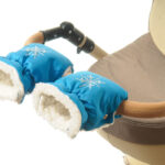 Рукавички-Муфта на коляску Ok Style Сніжинка Бірюзовий темний блискучий №35