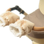 Рукавички-Муфта на коляску Ok Style Сніжинка Світло бежевий блискучий №39