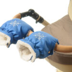 Рукавички-Муфта на коляску Ok Style Сніжинка Темно голубий матовий №41