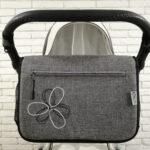 Сумка на коляску Ok Style Квіточка ЛЬОН Сіра