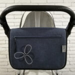 Сумка на коляску Ok Style Квіточка ЛЬОН Темно синій джинс