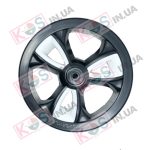 Диск переднього колеса коляски Adamex 10 дюймів (Чорний з білими вставками)