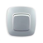 Вимикач 1-клавішний срібло ELA