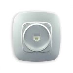 Розетка телефонна срібло ELA