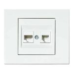 Розетка комп'ютерна двійна (CAT6) біла GRANO