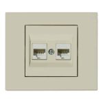 Розетка комп'ютерна двійна (CAT6) кремова GRANO