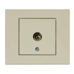 Розетка ТВ прохідна кремова GRANO