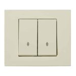 Вимикач прохідний 2-клавішний кремовий GRANO
