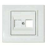 Розетка комп'ютерна без конекторів біла MINA