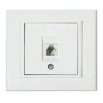 Розетка телефонна біла MINA