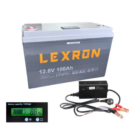 Акумулятор Lifepo4 12V 100AH із зарядним пристроєм Lexron  (для будинку