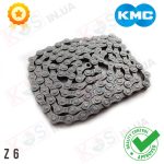 Ланцюг KMC Z6 Grey 6 швидкостей 114 ланок сірий + замок